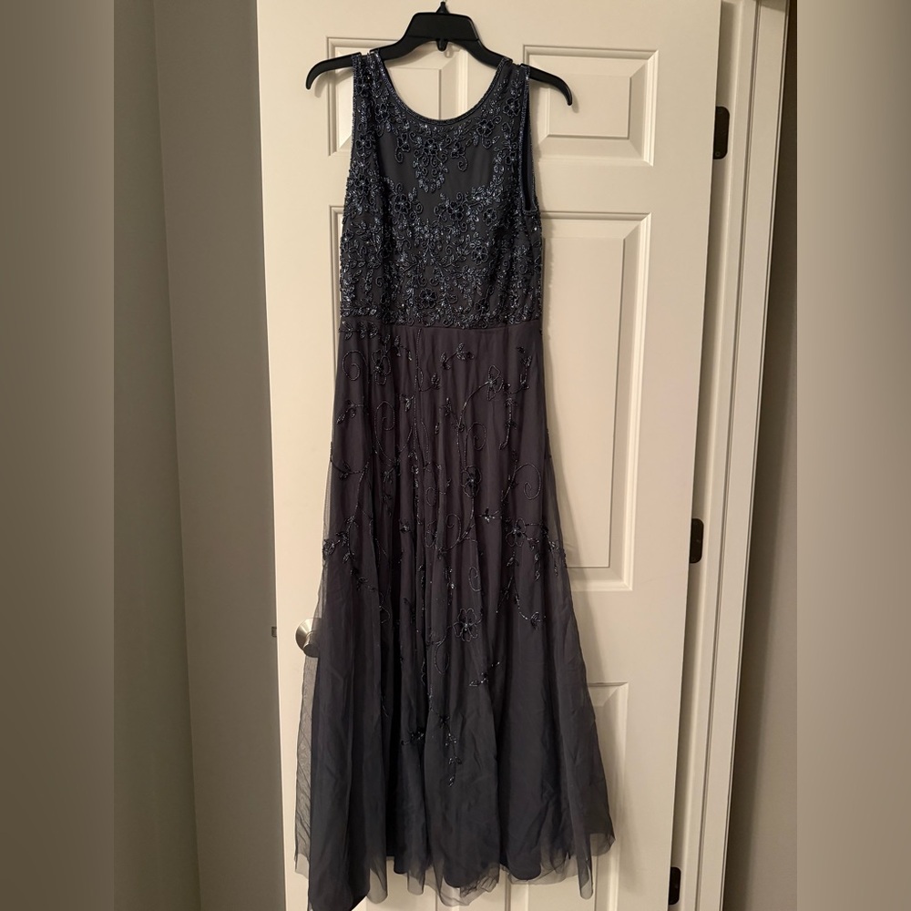 Pisarro Nights Midnight Blue Beaded Gown